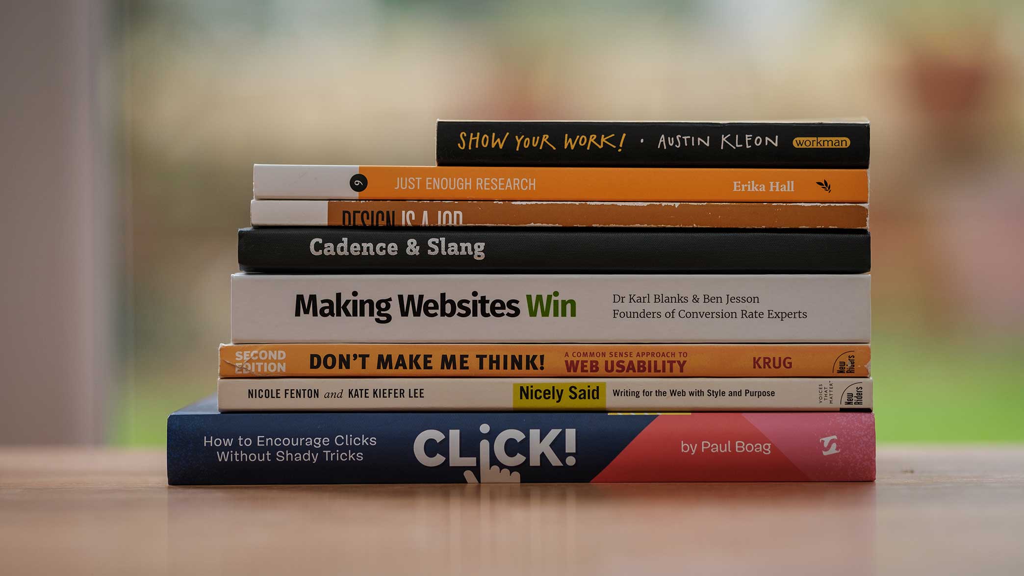 A pile of web-related books